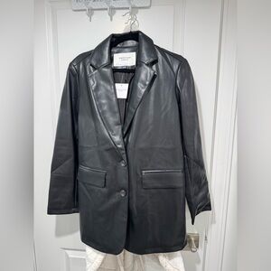 Vegan Leather Blazer